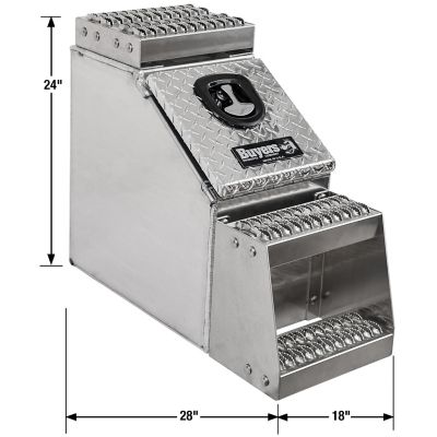 Image showing  Heavy-Duty Diamond Tread Aluminum Step Tool Box, 24 in. x 28 in. x 18 in.