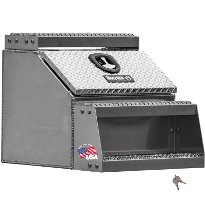Buyers Products Heavy-Duty Diamond Tread Aluminum Step Tool Box, 24 in. x 28 in. x 24 in.
