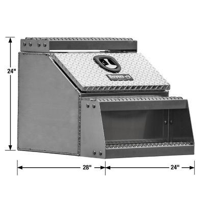 Image showing  Heavy-Duty Diamond Tread Aluminum Step Tool Box, 24 in. x 28 in. x 24 in.