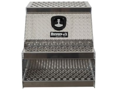 Image showing 7 th Buyers Products Heavy-Duty Diamond Tread Aluminum Step Tool Box, 24 in. x 28 in. x 24 in.