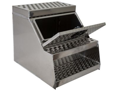 Image showing 9 th Buyers Products Heavy-Duty Diamond Tread Aluminum Step Tool Box, 24 in. x 28 in. x 24 in.