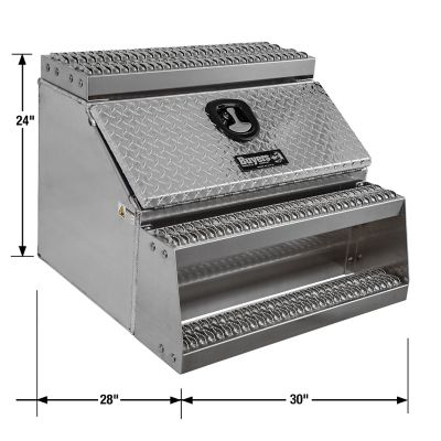 Image showing  Heavy-Duty Diamond Tread Aluminum Step Tool Box, 24 in. x 28 in. x 30 in.
