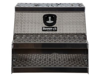 Image showing  Heavy-Duty Diamond Tread Aluminum Step Tool Box, 24 in. x 28 in. x 30 in.