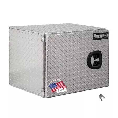 Buyers Products 18 in x 18 in x 24 in Diamond Tread Aluminum Truck Box Under Barn Door Frame Underbody Truck Tool Boxes