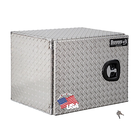 Buyers Products 18 x 18 x 24in. Diamond Tread Aluminum Underbody Truck Box with Barn Door