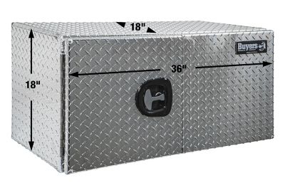 Image showing  Diamond Tread Aluminum Underbody Truck Box with Barn Door and 3-Point Latch, 18 in. x 18 in. x 36 in.