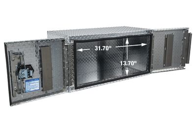 Image showing  Diamond Tread Aluminum Underbody Truck Box with Barn Door and 3-Point Latch, 18 in. x 18 in. x 36 in.