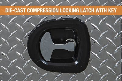 Image showing  Diamond Tread Aluminum Underbody Truck Box with Barn Door and 3-Point Latch, 18 in. x 18 in. x 36 in.