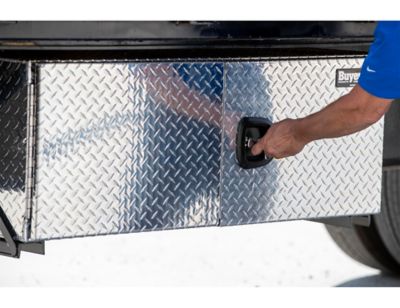 Image showing  Diamond Tread Aluminum Barn Door Underbody Truck Box with 3-Point Latch, 18 in. x 18 in. x 48 in.