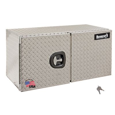 Buyers Products 18 in. x 18 in. x 60 in. Diamond Tread Aluminum Underbody Truck Box with Barn Door