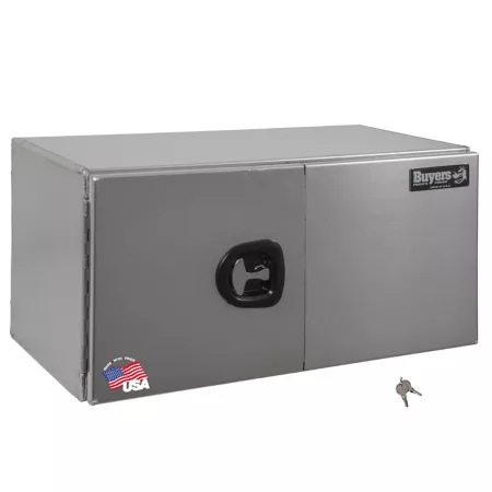 Buyers Products 18 in x 18 in x 60 in Smooth Aluminum Underbody Truck Box with Barn Door Underbody Truck Tool Boxes