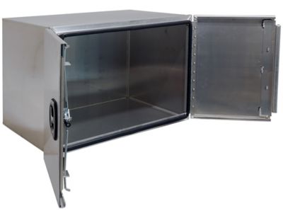 Image showing  Smooth Aluminum Underbody Truck Box with Barn Door, 18 in. x 18 in. x 60 in.