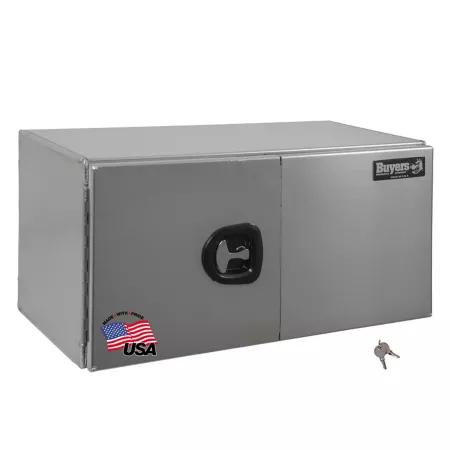 Buyers Products 24 in x 24 in x 60 in Smooth Aluminum Underbody Truck Box with Barn Door Underbody Truck Tool Boxes