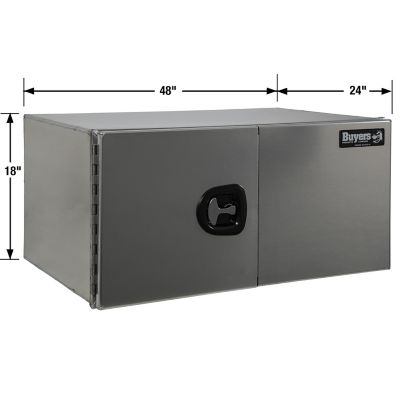 Image showing  Pro Series Smooth Aluminum Underbody Truck Box with Barn Door, 18 in. x 24 in. x 48 in.
