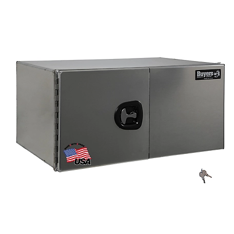 Buyers Products 24 in. x 24 in. x 60 in. Pro Series Smooth Aluminum Underbody Truck Box with Barn Doors and 3-Point Latch