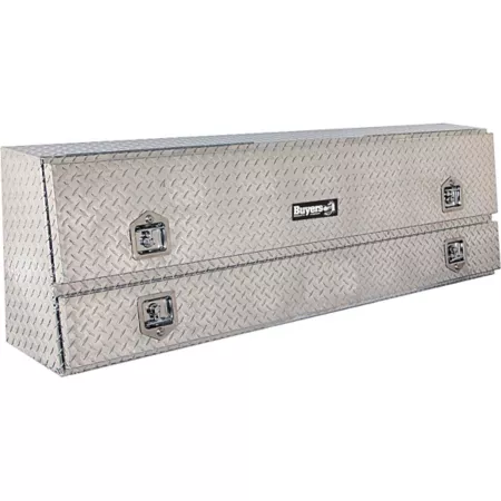 Buyers Products 21 in x 13.5/10 in x 72 in Diamond Tread Aluminum Contractor Truck Tool Box Top Mount Truck Tool Boxes