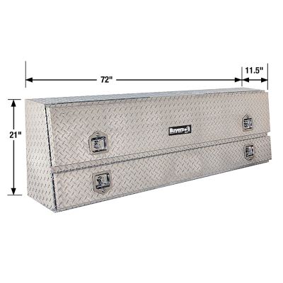 Image showing  21 in. x 13.5/10 in. x 72 in. Diamond Tread Aluminum Contractor Truck Tool Box