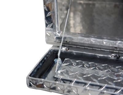 Image showing 7 th Buyers Products 21 in. x 13.5/10 in. x 72 in. Diamond Tread Aluminum Contractor Truck Tool Box