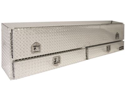Buyers Products 21 in. x 13.5/10 in. x 72 in. Diamond Tread Aluminum Contractor Truck Tool Box with Drawers