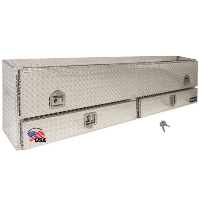 Buyers Products 21 in. x 13.5/10 in. x 72 in. Diamond Tread Aluminum Contractor Truck Tool Box with Drawers