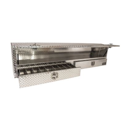 Image showing  21 in. x 13.5/10 in. x 72 in. Diamond Tread Aluminum Contractor Truck Tool Box with Drawers