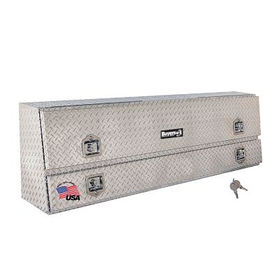 Buyers Products 21 in. x 13.5/10 in. x 88 in. Diamond Tread Aluminum Contractor Truck Box, Locking Latch