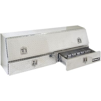Buyers Products 21 in. x 13.5/10 in. x 88 in. Diamond Tread Aluminum Contractor Truck Tool Box with Drawers