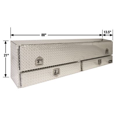 Image showing  21 in. x 13.5/10 in. x 88 in. Diamond Tread Aluminum Contractor Truck Tool Box with Drawers