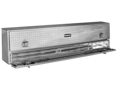 Image showing  96 in. x 10 in. x 21 in. Diamond Tread Aluminum Contractor Truck Box, 4 Locking Compression Latches