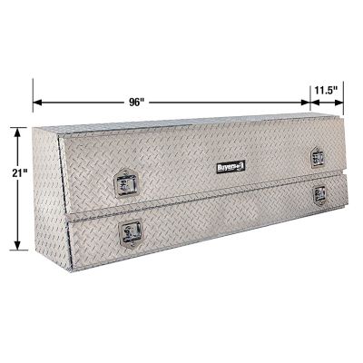 Image showing  96 in. x 10 in. x 21 in. Diamond Tread Aluminum Contractor Truck Box, 4 Locking Compression Latches