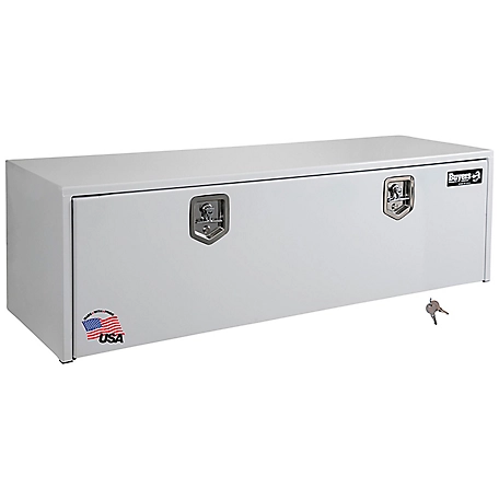 Buyers Products 18 in. x 24 in. x 48 in. White Steel Underbody Truck Box with T-Handle Latch