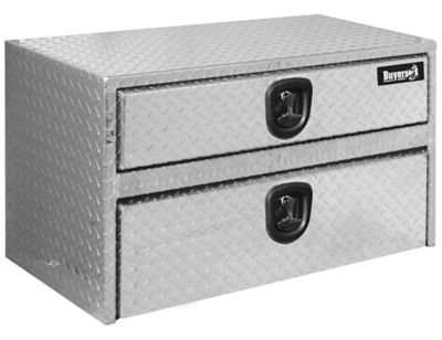 Buyers Products 20 in. x 18 in. x 24 in. Diamond Tread Aluminum Underbody Truck Box with Drawer, Locking Latch