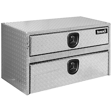 Buyers Products 20 in. x 18 in. x 24 in. Diamond Tread Aluminum Underbody Truck Box with Drawer, Locking Latch