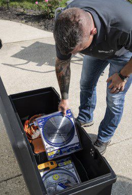 Image showing  13.5 in. x 32 in. Black Poly Multi-Purpose Truck Tool Chest, 1 Zinc Hasp