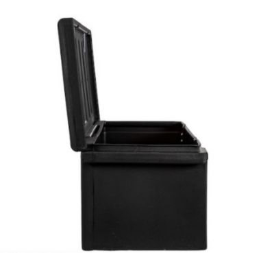 Image showing 7 th Romotech 13.5 x 32in. Black Poly Multi-Purpose Truck Tool Chest, 1 Zinc Hasp