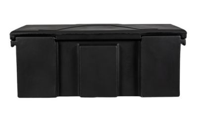 Image showing 8 th Romotech 13.5 x 32in. Black Poly Multi-Purpose Truck Tool Chest, 1 Zinc Hasp