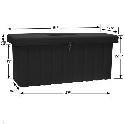 Image showing  22.5 in. x 19.5 in. x 24.5 in. Poly Multi-Purpose Truck Tool Chest, 1 Zinc Hasp, Black