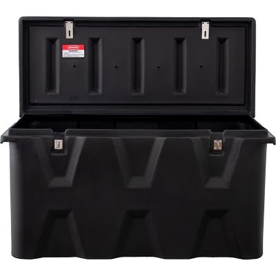 Image showing  26 in. x 23 in. x 51 in. Black Poly Multi-Purpose Truck Tool Chest, 2 Zinc Hasps