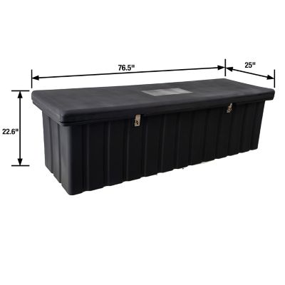 Image showing  23 in. x 25 in. x 77 in. Black Poly Multi-Purpose Truck Tool Chest, 2 Zinc Hasps