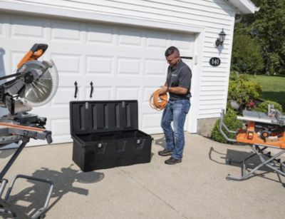 Image showing  23 in. x 25 in. x 77 in. Black Poly Multi-Purpose Truck Tool Chest, 2 Zinc Hasps