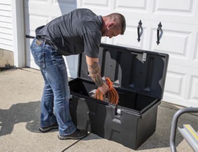 Image showing  23 in. x 25 in. x 77 in. Black Poly Multi-Purpose Truck Tool Chest, 2 Zinc Hasps