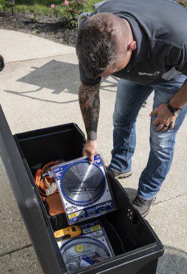 Image showing 5 th Romotech 23 x 25 x 77in. Black Poly Multi Purpose Truck Tool Chest, 2 Zinc Hasps