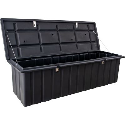 Image showing 7 th Romotech 23 x 25 x 77in. Black Poly Multi Purpose Truck Tool Chest, 2 Zinc Hasps