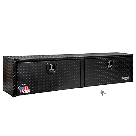 Buyers Products 16 in. x 13 in. x 72 in. Gloss Black Diamond Tread Aluminum Topsider Truck Tool Box