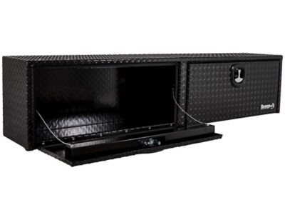Image showing  16 in. x 13 in. x 72 in. Gloss Black Diamond Tread Aluminum Topsider Truck Tool Box