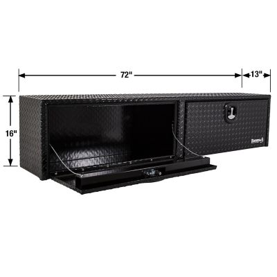 Image showing  16 in. x 13 in. x 72 in. Gloss Black Diamond Tread Aluminum Topsider Truck Tool Box
