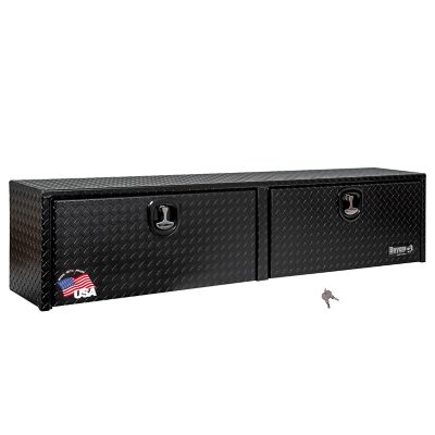 Buyers Products 16 in. x 13 in. x 88 in. Diamond Tread Aluminum Topsider Truck Tool Box, Black