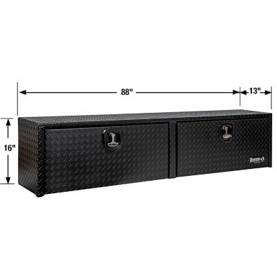 Image showing 5 th Buyers Products 16 in. x 13 in. x 88 in. Gloss Black Diamond Tread Aluminum Topsider Truck Tool Box