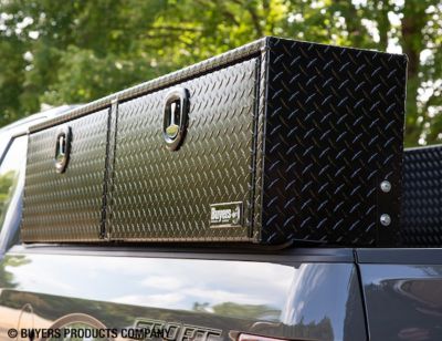 Image showing  16 in. x 13 in. x 96 in. Black Diamond Tread Aluminum Topsider Truck Tool Box