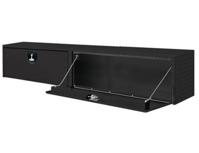 Image showing  18 in. x 16 in. x 90 in. Gloss Black Diamond Tread Aluminum Topsider Truck Tool Box